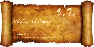 Vég Tímea névjegykártya